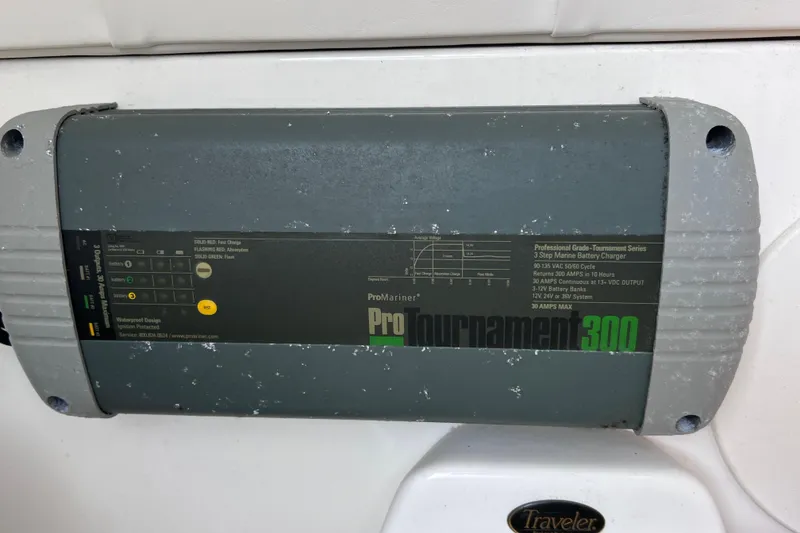 Slide: The Image of ProMariner ProTournament 300 marine battery charger on 2003 Wellcraft 29 CCF boat. - 51