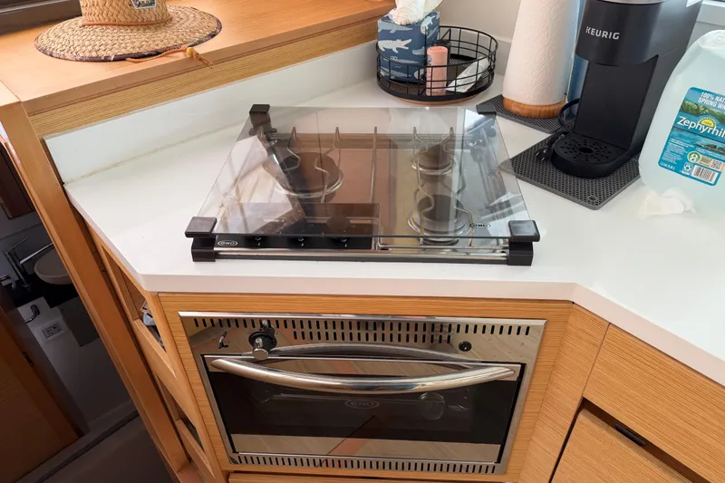 Slide: The Image of Modern kitchen in 2019 Nautitech 40 Open catamaran with stove and oven. - 21