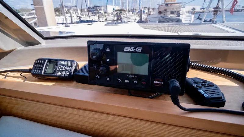 Slide: The Image of B&G marine radio on Nautitech 40 Open, 2019 model. - 41