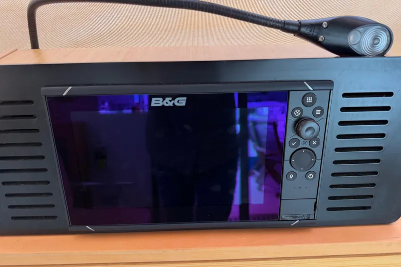 Slide: The Image of B&G navigation system on 2019 Nautitech 40 Open yacht dashboard. - 42
