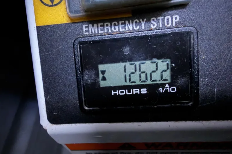 Slide: The Image of Emergency stop display showing 1262.2 hours on Nautitech 40 Open, 2019 model. - 55