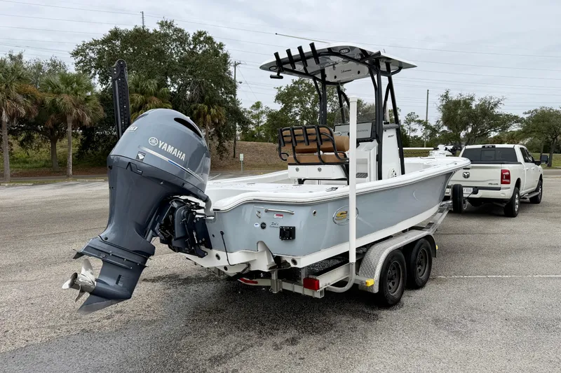 Slide: The Image of 2022 Sea Hunt BX 22 BR boat on trailer with Yamaha outboard motor. - 50