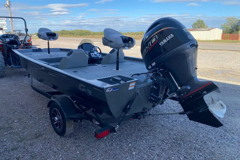 Slide: The Image of 2026 G3 Sportsman 1710 PFX boat with Yamaha engine on trailer. - 4