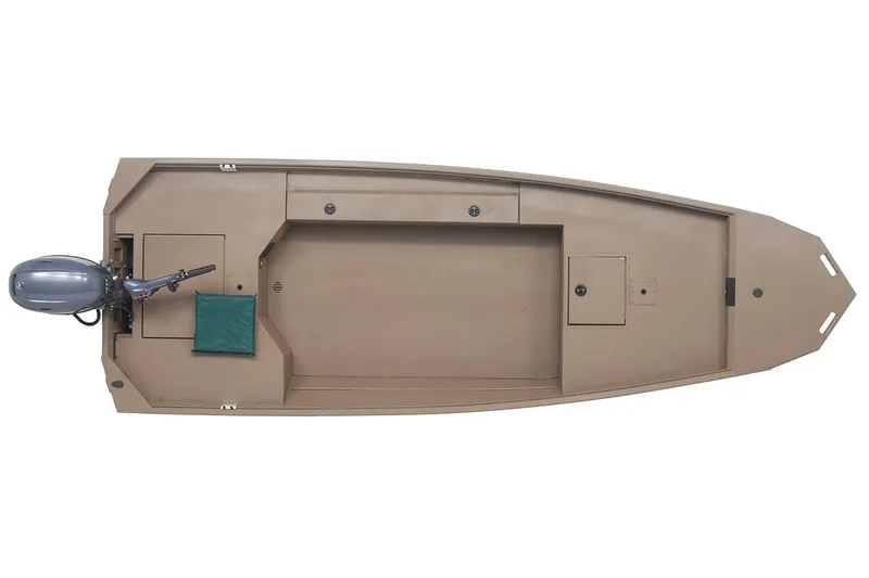 Slide: The Image of Manufacturer Provided Image: Top view of 2026 G3 Gator Tough 16 DK boat with outboard motor. - 13