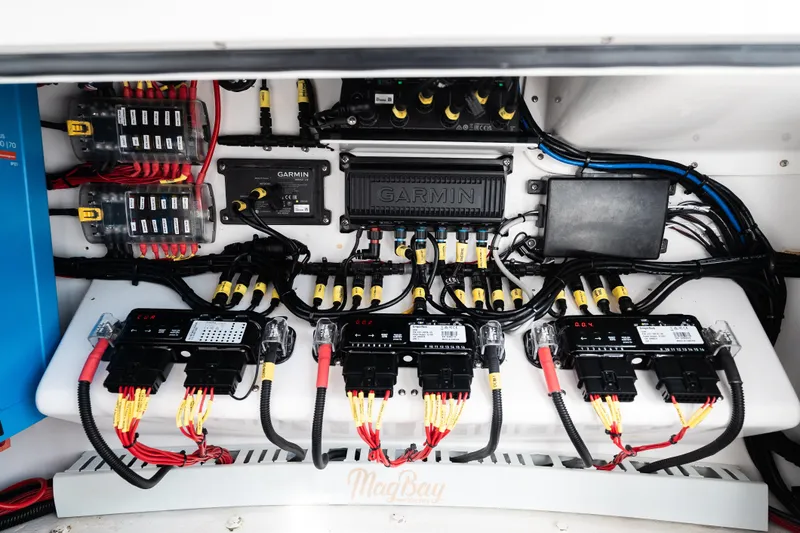 Slide: The Image of Electrical system of 2019 Mag Bay 33 CC boat with Garmin components. - 41