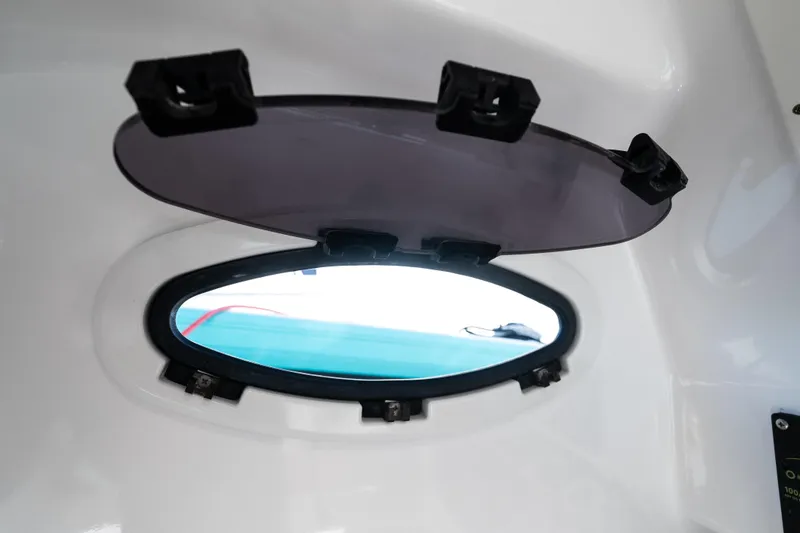 Slide: The Image of Open hatch on 2019 Mag Bay 33 CC boat, interior view. - 43