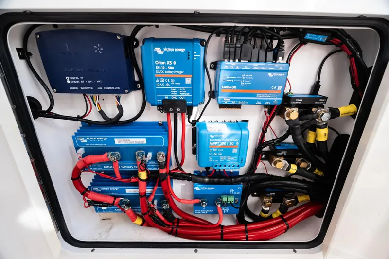 Slide: The Image of Electrical system of 2019 Mag Bay 33 CC boat with Victron Energy components. - 48