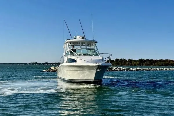 Slide: The Image of 2022 Stamas 370 Aegean boat cruising on a clear blue sea. - 2