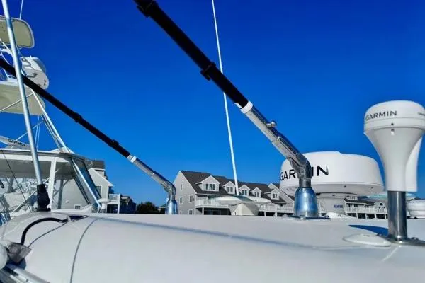 Slide: The Image of 2022 Stamas 370 Aegean boat with Garmin equipment against clear blue sky. - 52