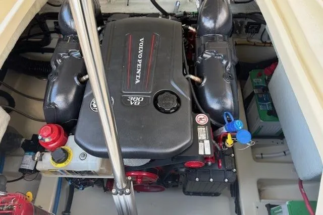 Slide: The Image of 2022 Chris-Craft Launch 25 GT engine compartment with Volvo Penta V8 380 engine. - 20