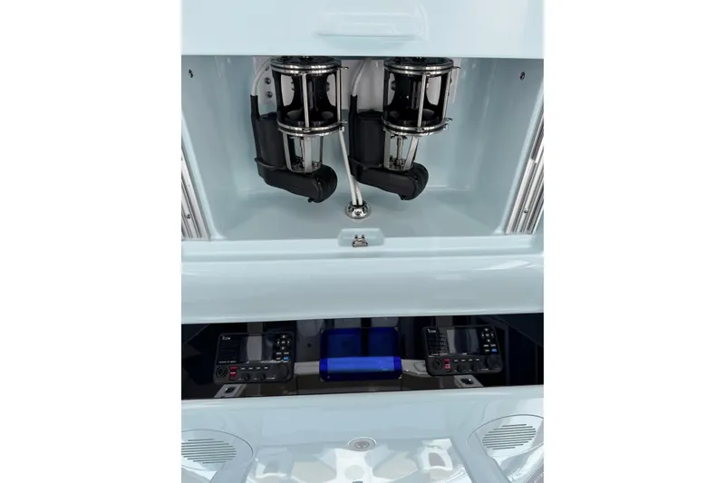 Slide: The Image of 2026 Phenom 37 Center Console boat interior with advanced control systems and equipment. - 9