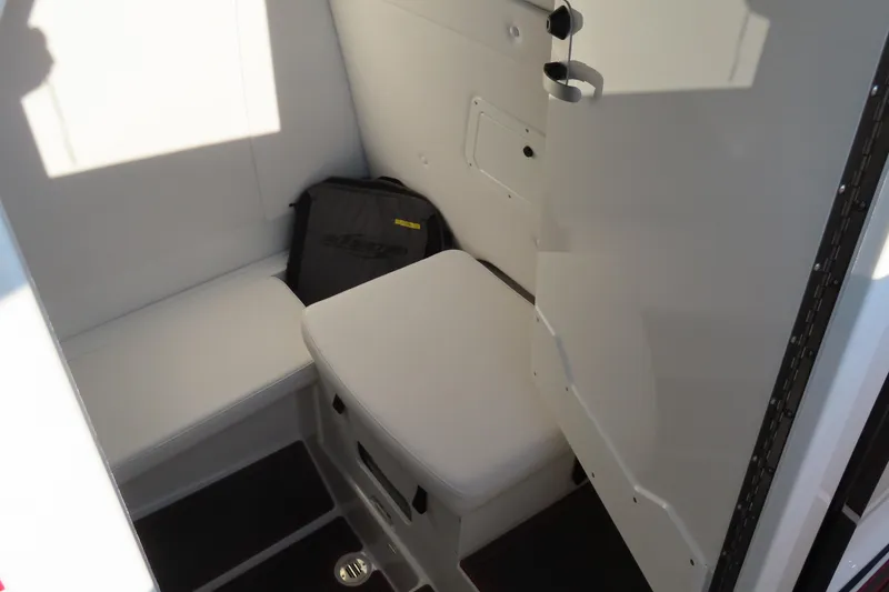 Slide: The Image of 2026 Sunsation 32 CCX cabin interior with seating and storage. - 11