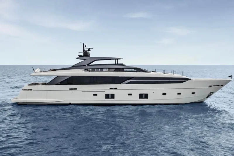 Slide: The Image of Luxury Sanlorenzo SL120A yacht 2026 model cruising on open sea. - 1