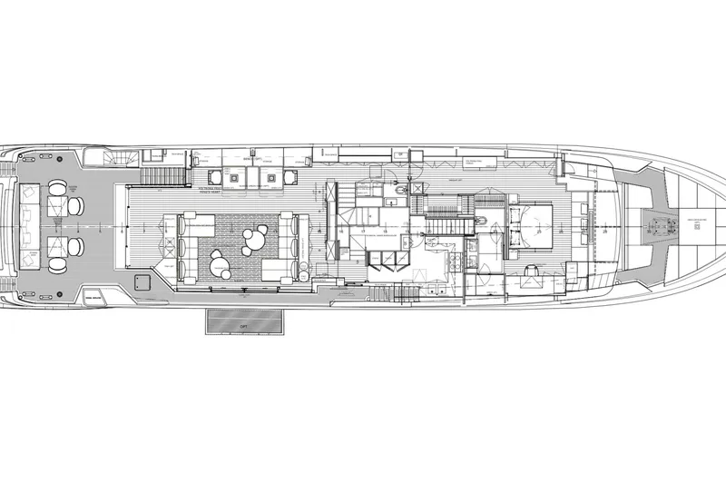 Slide: The Image of Floor plan of 2026 Sanlorenzo SL120A yacht, showcasing detailed interior layout. - 18