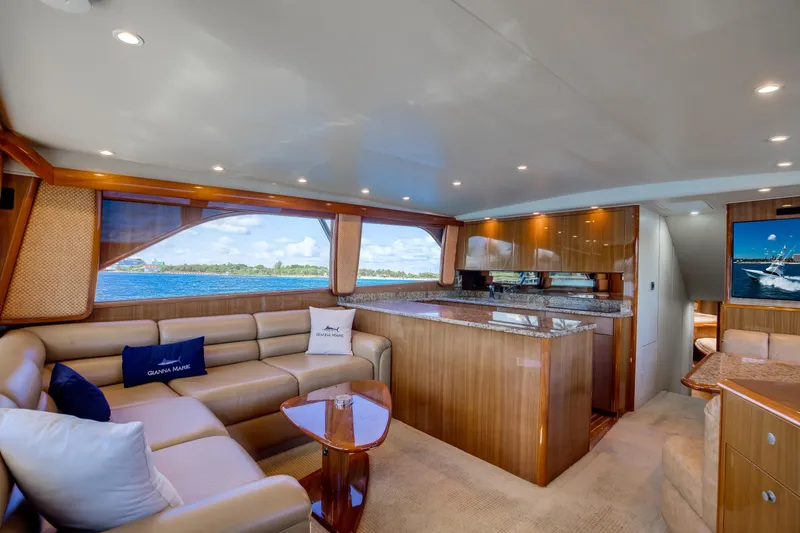 Slide: The Image of Viking 56 GIANNA MARIE -Salon Seating & Galley - 8