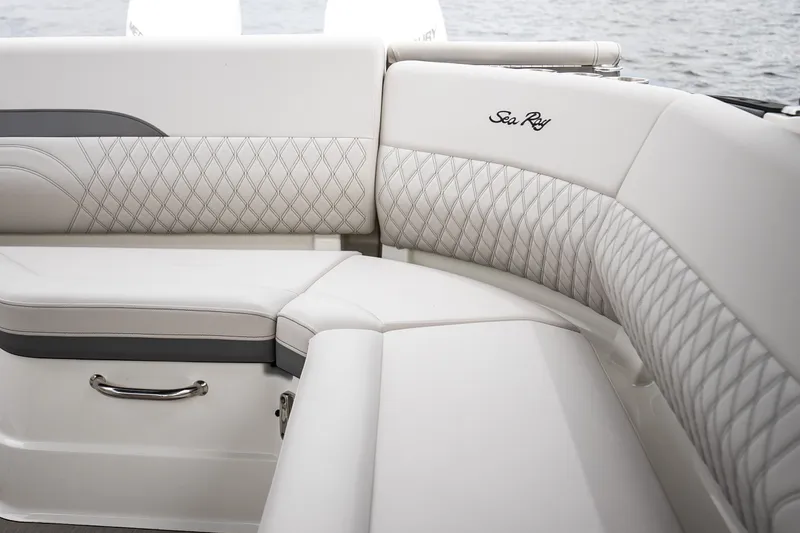 Slide: The Image of Luxurious seating area of the 2026 Sea Ray SLX 280 Outboard. - 31