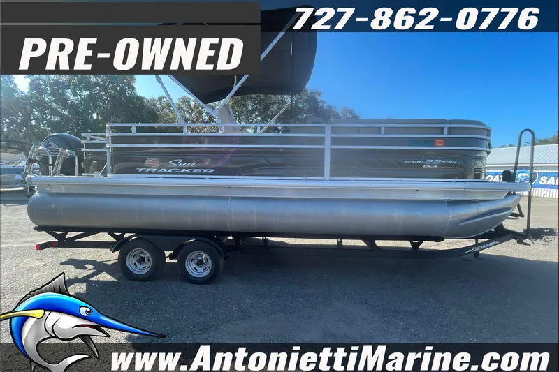 Slide: The Image of Pre-owned 2024 Sun Tracker SportFish 22 DLX pontoon boat for sale at Antonietti Marine. - 3