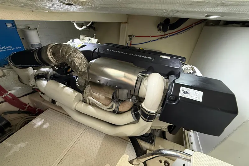 Slide: The Image of Engine room of 2016 Tiara Yachts 50 Coupe with Volvo Penta engine. - 58