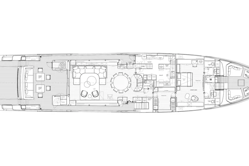 Slide: The Image of Floor plan of 2027 Sanlorenzo SD118 yacht, showcasing detailed interior layout. - 21