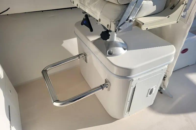 Slide: The Image of 2021 Steiger Craft 255 DV MIAMI boat seat with storage and metal handle. - 43