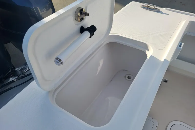Slide: The Image of 2021 Steiger Craft 255 DV MIAMI boat storage compartment with open lid. - 71