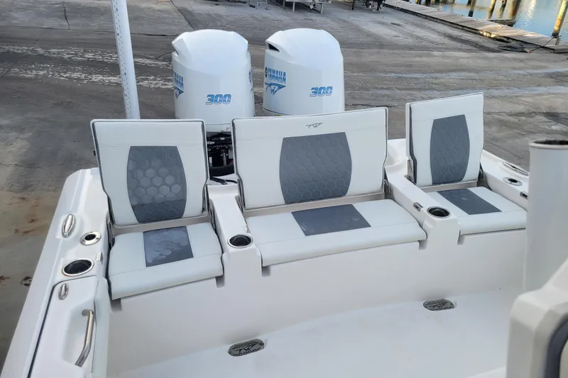 Slide: The Image of 2020 Tidewater 2700 Carolina Bay boat with Yamaha 300 engines and stylish seating. - 7