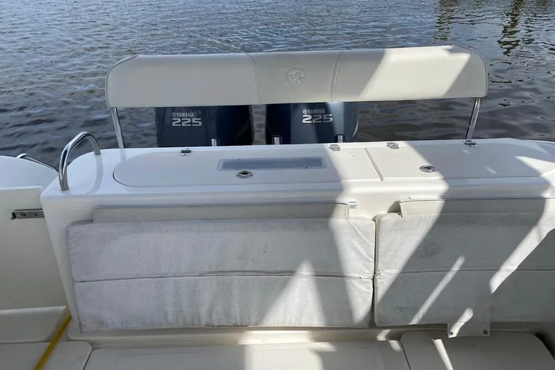 Slide: The Image of 2005 Century 2900 Center Console boat with Yamaha 225 engines on water. - 20