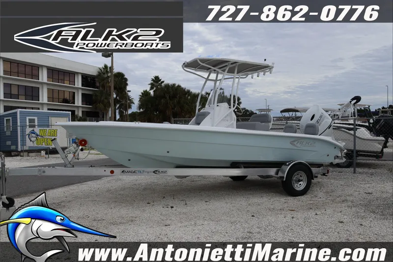 The Image of 2026 ALK2 Powerboats 23 CRX on trailer at Antonietti Marine dealership. - 1
