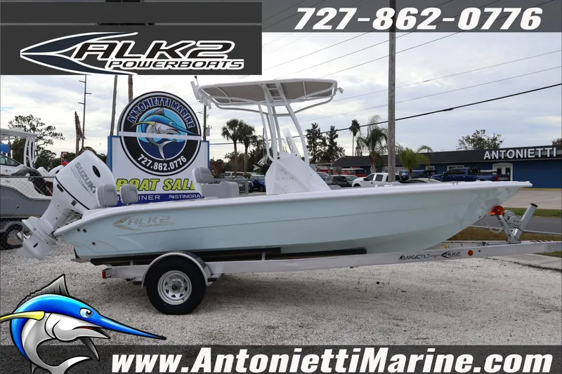 Slide: The Image of 2026 ALK2 Powerboats 23 CRX on trailer at Antonietti Marine dealership. - 4