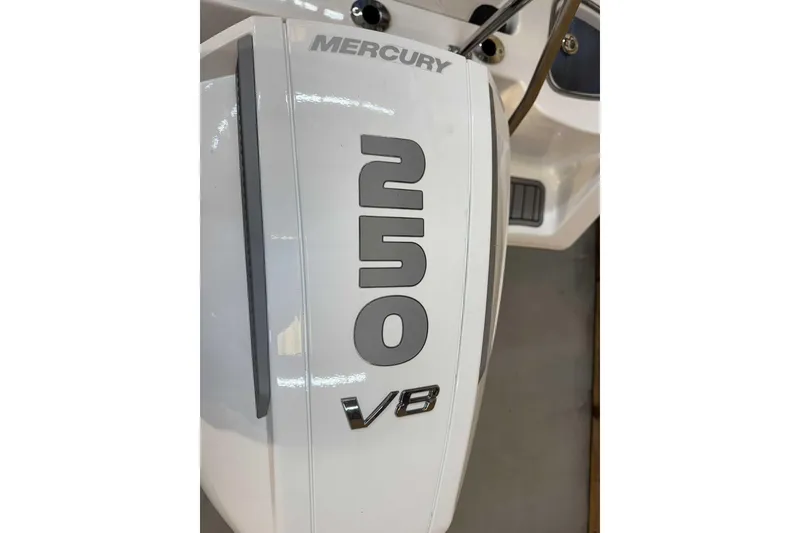 Slide: The Image of Mercury 250 V8 engine on 2025 Tidewater 232 CC Adventure boat. - 7
