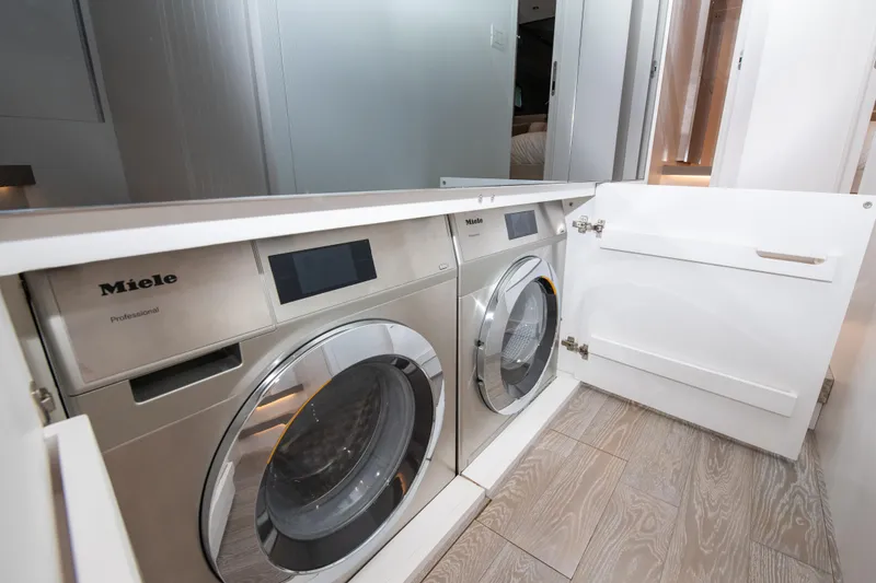 Slide: The Image of Laundry area with Miele appliances on Sanlorenzo SL78 yacht, 2022 model. - 22