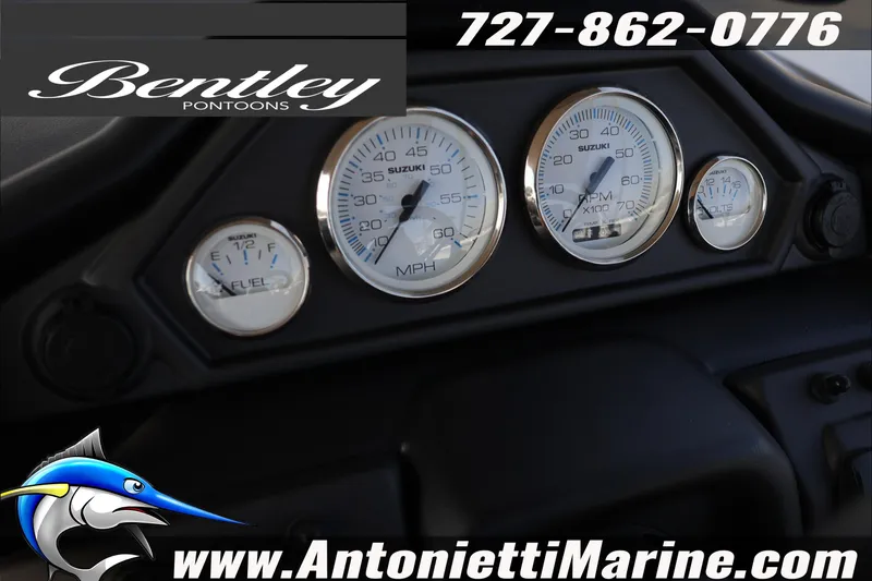 Slide: The Image of Dashboard of 2026 Bentley Pontoons 243 Fish-N-Cruise with Suzuki gauges. - 21