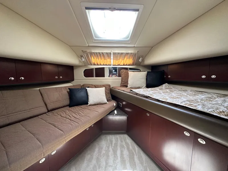 Slide: The Image of Interior of 2007 Sea Ray 40 Motor Yacht with bedroom, bathroom, and kitchen area. - 39