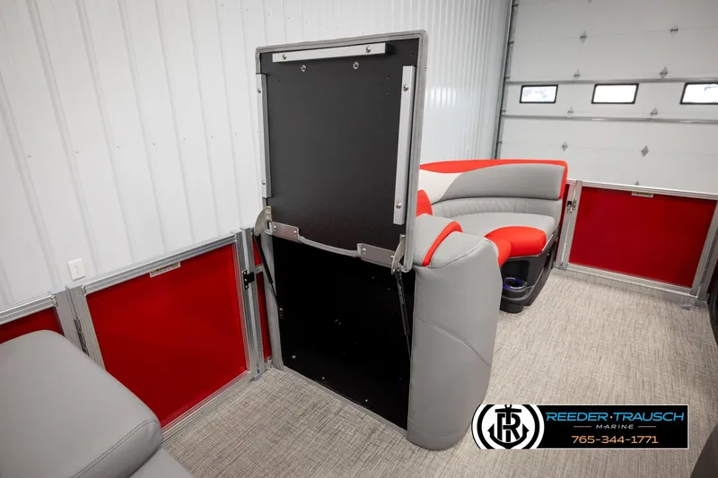 Slide: The Image of 2026 Avalon LSZ Vrl interior with red and gray seating, showcasing modern design. - 28