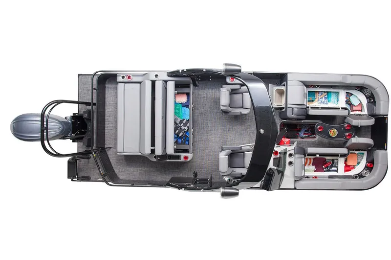 Slide: The Image of Interior of 2026 SunCatcher Diamond Elite 324 SL boat with speaker and control panel. - 13