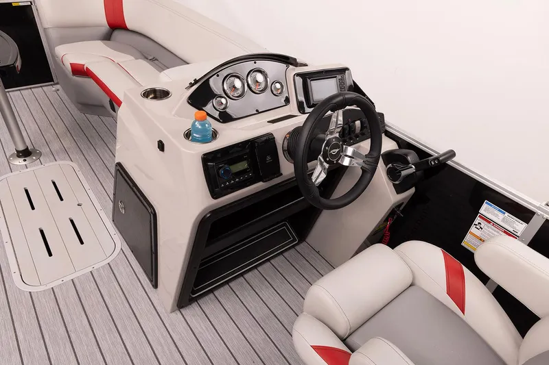 Slide: The Image of Manufacturer Provided Image: 2026 SunCatcher Select 322SL boat interior with stylish seating and modern design. - 27