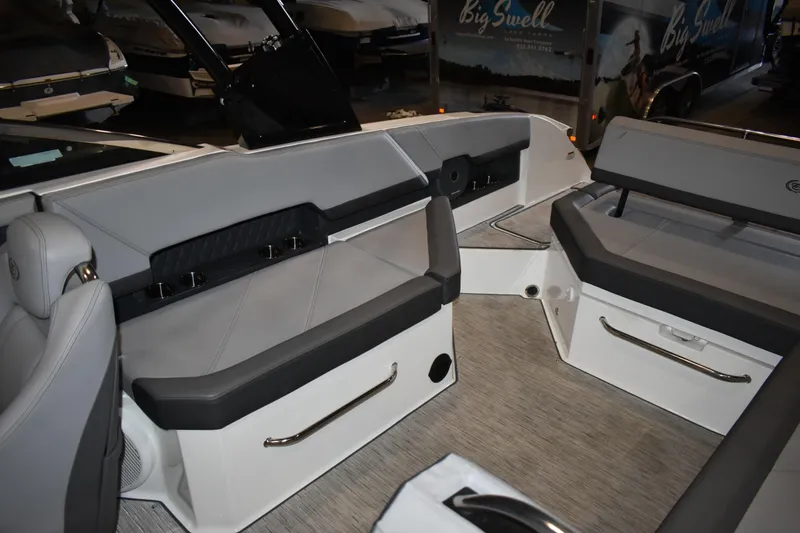 Slide: The Image of 2023 Cobalt R8 dashboard with control panel and Garmin display. - 17