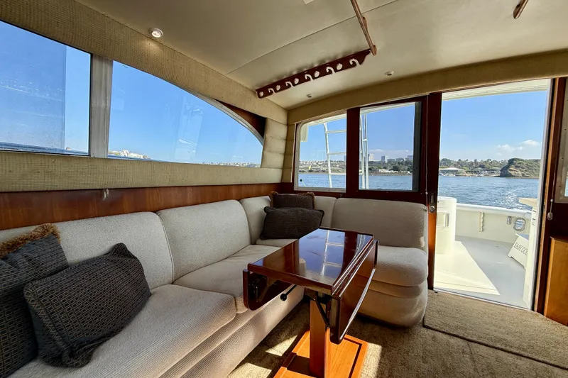 Slide: The Image of Interior of 1996 Egg Harbor 35 Sport Fisherman with scenic water view. - 33