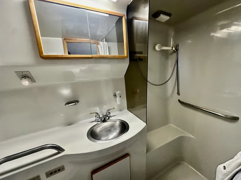 Slide: The Image of Bathroom of 1990 Sea Ray 380 Aft Cabin yacht. - 10