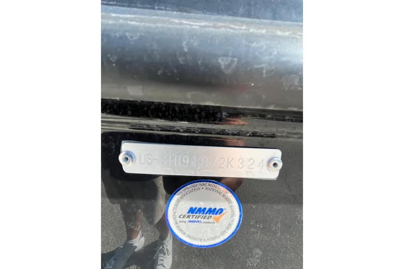 Slide: The Image of 2024 Starcraft SVX 231 OB CC boat with NMMI certification plate and serial number. - 16
