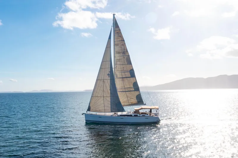 Slide: The Image of Dufour 525 Grand Large 2011 sailboat on sunny sea. - 2