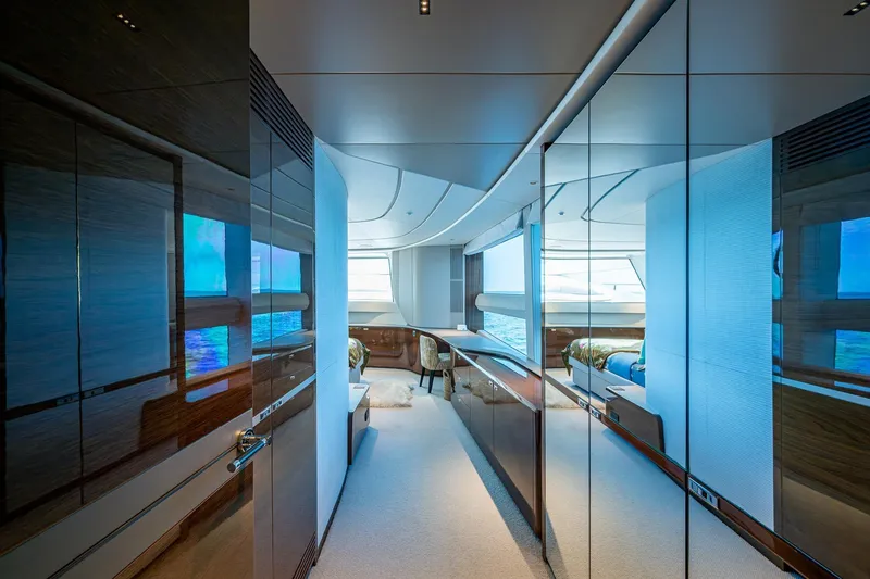 Slide: The Image of Luxurious interior of 2022 Princess X95 yacht, featuring sleek design and modern furnishings. - 28