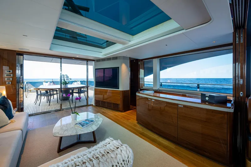 Slide: The Image of Luxurious interior of 2022 Princess X95 yacht with ocean view and elegant furnishings. - 68