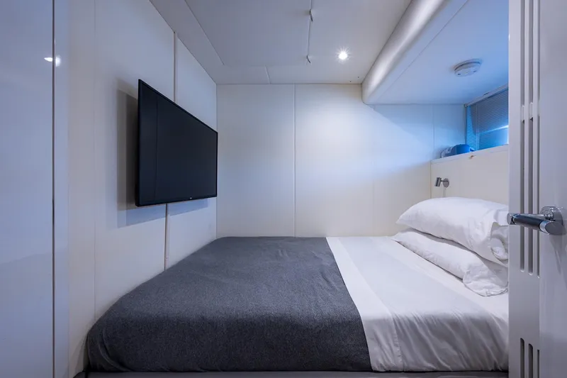 Slide: The Image of Luxurious cabin interior of 2022 Princess X95 yacht with modern amenities. - 95