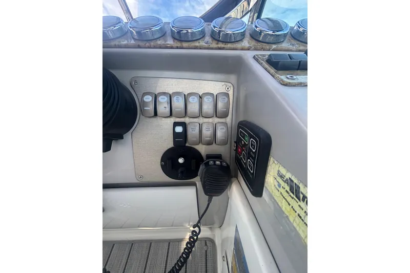 Slide: The Image of Control panel of 2006 Formula 34 Performance Cruiser with radio and gauges. - 29