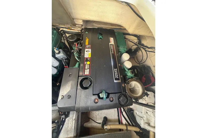 Slide: The Image of Engine compartment of a 2006 Formula 34 Performance Cruiser, showcasing dual Volvo Penta engines. - 46