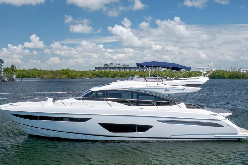 The Image of 2017 Princess S65 yacht on calm water under a clear blue sky. - 0