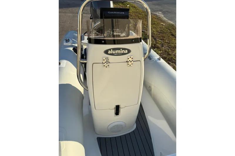 Slide: The Image of 2022 AB Inflatables Alumina 11 ALX boat console with Garmin navigation system. - 12