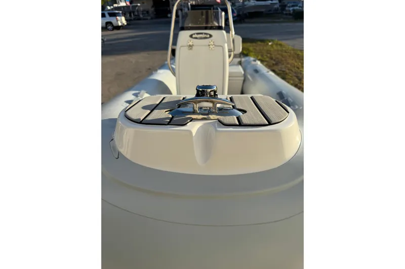 Slide: The Image of 2022 AB Inflatables Alumina 11 ALX boat, close-up of bow with cleat and deck. - 8