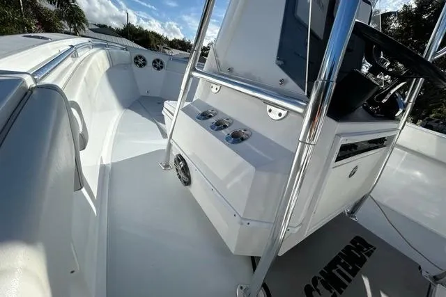 Slide: The Image of 2006 Contender 21 Open boat interior with sleek design and modern controls. - 22